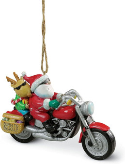 Resin Ornament - Santa on a Harley