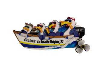 Cruisers boat magnet with spinning propeller, seagull family