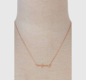 New Jersey Rose Gold  Script Necklace 