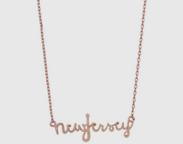 New Jersey Rose Gold  Script Necklace 