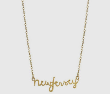 New Jersey Gold Script Necklace