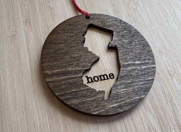 New Jersey Wooden Ornament 