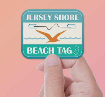 JERSEY SHORE BEACH BADGE STICKER 