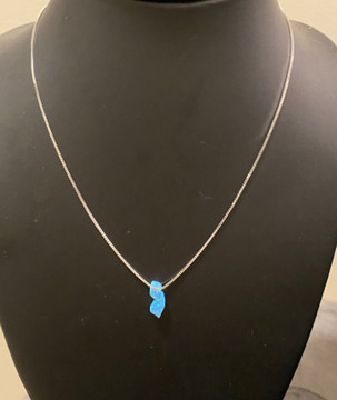 Turquoise Opal Stone on Sterling Silver Chain 