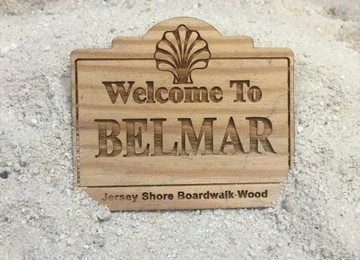 Welcome To Belmar Authentic Jersey Shore Boardwalk Wood Magnet