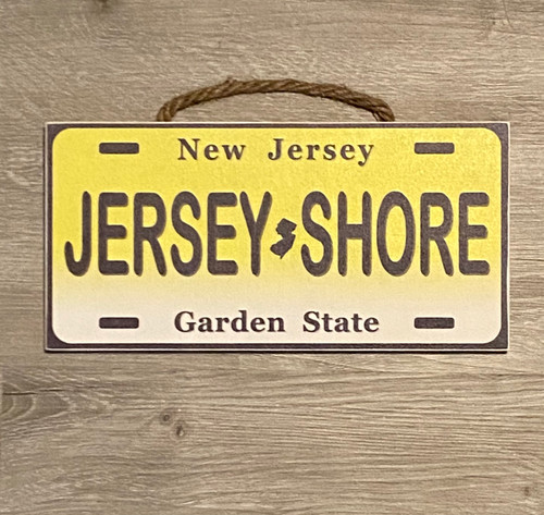 Jersey Shore Wood License Plate Sign 
