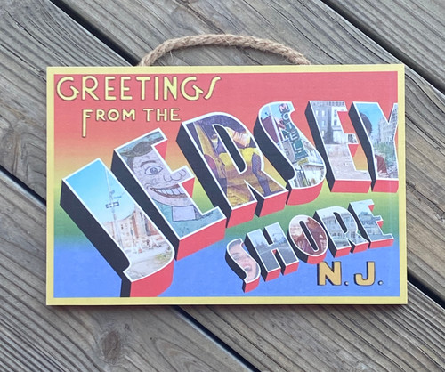 Greetings From The Jersey Shore Wood Sign 8”x12”