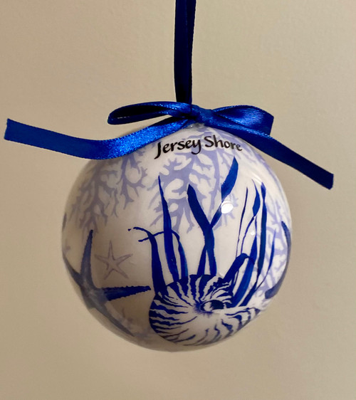 Sea Life Starfish & Shell Ball Ornament - Jersey Shore