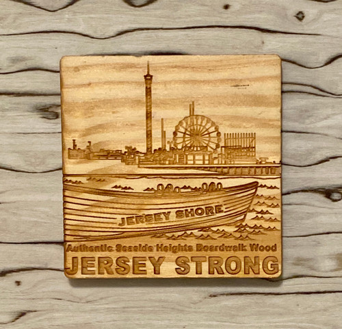 Jersey Strong Authentic  Boardwalk Wood Magnet