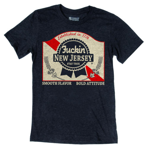 The old Pabst bottle might not adorn the Newark skyline anymore, but the local attitude can't ever be demolished. Here's to cheap beer and that irreplaceable Jersey flavor.

Made from pre-shrunk ring-spun cotton for an ultra soft feel and it fits like a standard band tee; not too snug and not too baggy with straight sides for a little bit of looseness in the shoulders and waist. Suitable for wearing out on the town or lounging around the homestead.