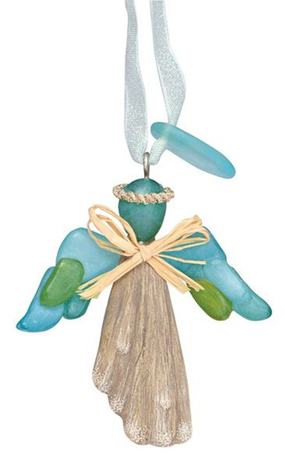 Resin Sea glass angel ornament 