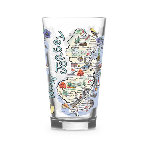 Fishkiss New Jersey 16oz Pint Glass