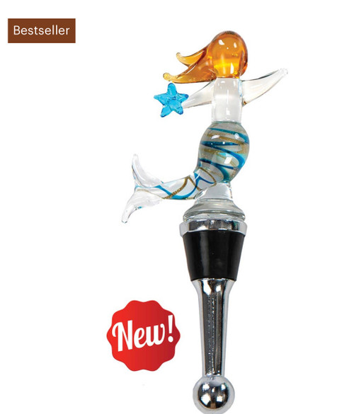 Artisan Mermaid Glass Wine Stopper