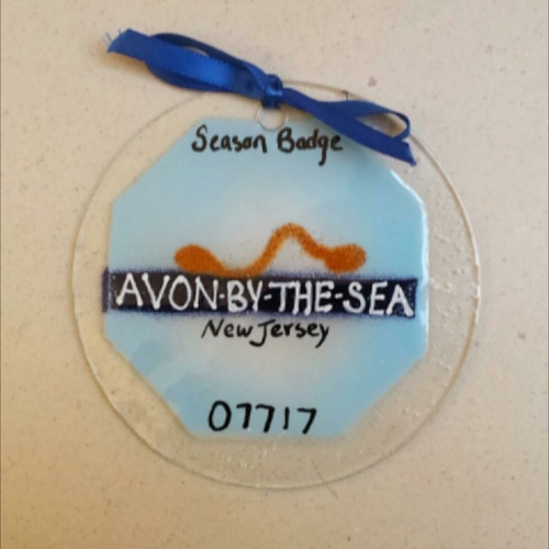 Avon By The Sea Beach Badge Handmade Ornament/Sun Catcher