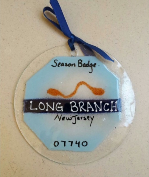 Long Branch Beach Badge Handmade Ornament/Sun Catcher