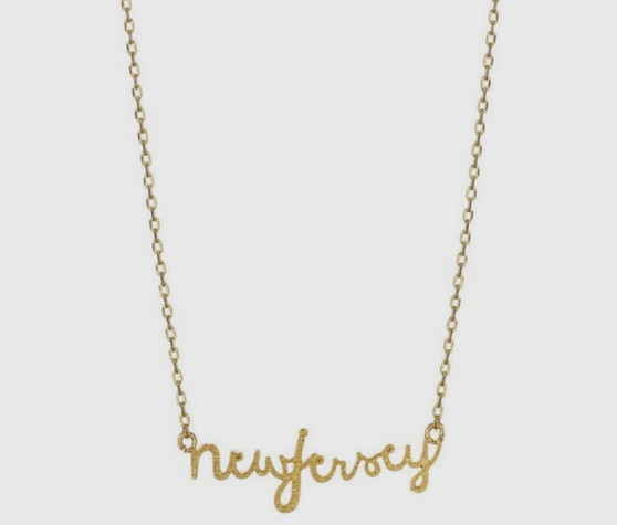 New Jersey Gold Script Necklace