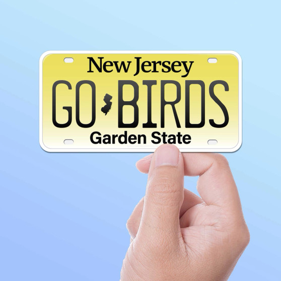 Go Birds New Jersey Sticker - Nj License Plate Decals