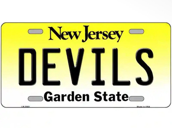 NJ Devils Standard Car Size License Plate