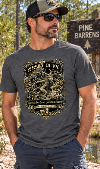 DEVIL MENACE T-SHIRT: HEATHER GRAPHITE