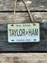 Taylor Ham License Plate Wood Ornament