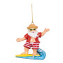 Jersey Shore Christmas Surfing Santa Claus Ornament