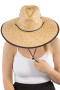 Tycoon Eyelet Vegan Leather Straw Lifeguard Hat