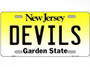 NJ Devils Standard Car Size License Plate