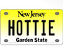 Hottie NJ Standard License Plate 