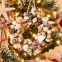 Handmade Real Seashell Christmas Wreath Ornament – Coastal Beach Holiday Decoration