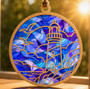 Lighthouse Stained Glass Ornament, Coastal Suncatcher