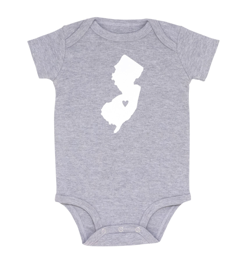  New Jersey Baby Clothes, Onesie, Creeper, Bodysuit (Onesie, 3-6  Months, Heather Gray) - New Jersey NJ Map: Clothing, Shoes & Jewelry