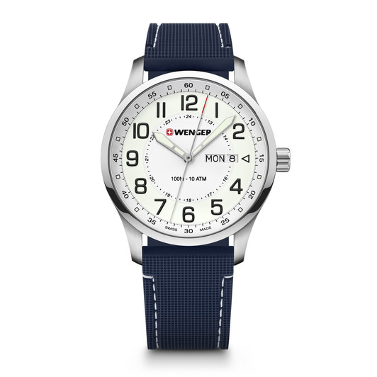 Attitude, White Dial, Blue Silicone Strap