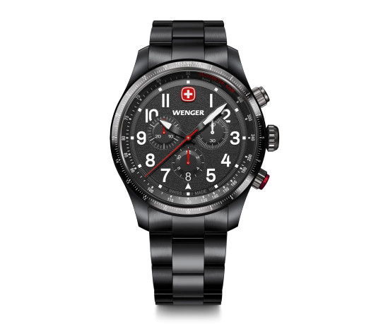 Terragraph Chrono 43mm, Black Dial, Black Stainless Steel