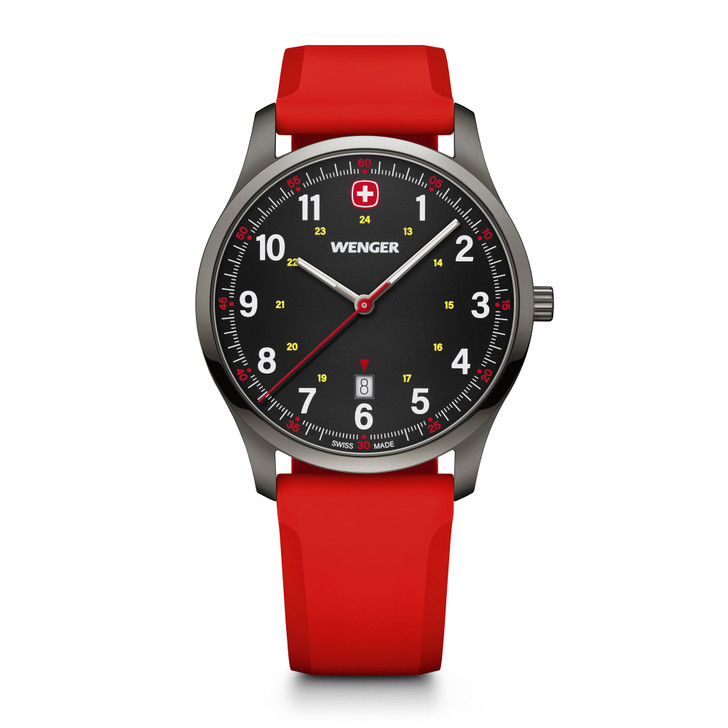City Sport, Black Dial, Silicone Red Strap