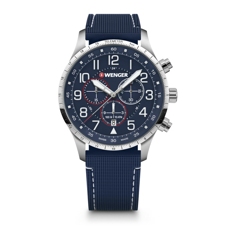 Attitude Chrono Blue Dial, Blue Silicone Strap