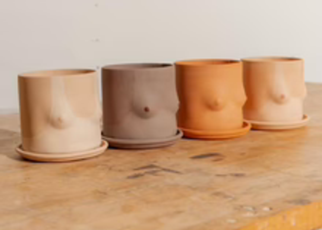 Group Partner Ceramic Banana Boob Pot Planter