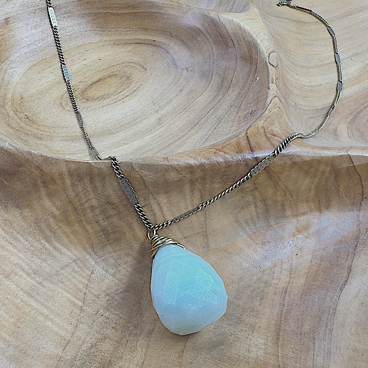 Zara Drop Necklace - Amazonite Gemstone - Totally Awesome Goods