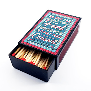 Slide Box with Matches - Roosevelt Quote