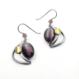 Christophe Poly Purple Eye Earrings