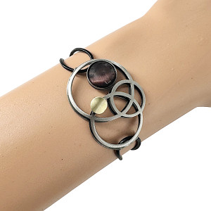 Christophe Poly Purple Circle Leather Bracelet