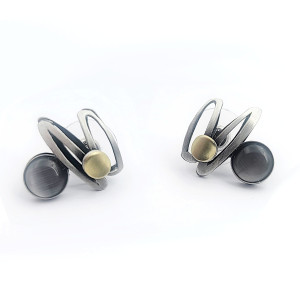 Christophe Poly Modern Grey Post Earrings
