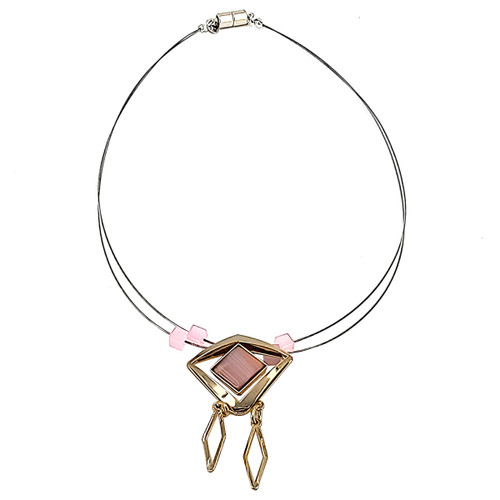 Christophe Poly Pink Square Necklace
