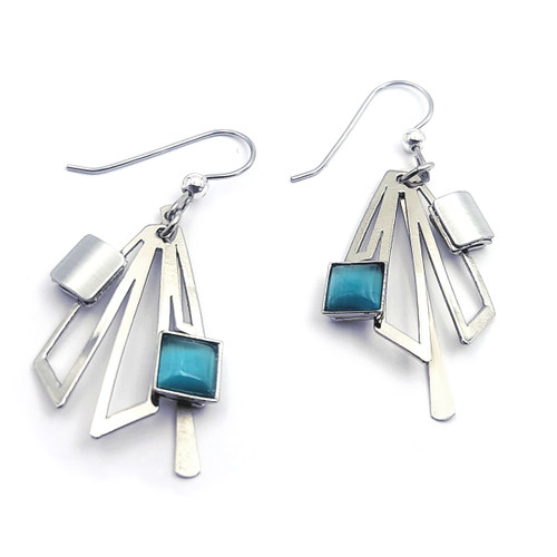 Christophe Poly Aqua Dangle Earrings