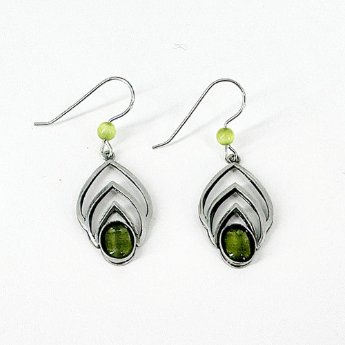 Christophe Poly Hook Earrings - Green Leaf