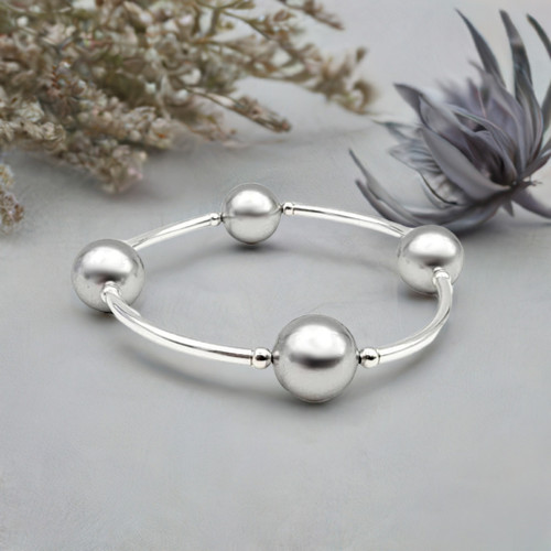 Blessing Bracelet - Silver Crystal Pearl