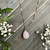 Zara Drop Necklace - Rose Quartz Gemstone