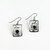 Christophe Poly Hook Earrings - Rectangle Aqua