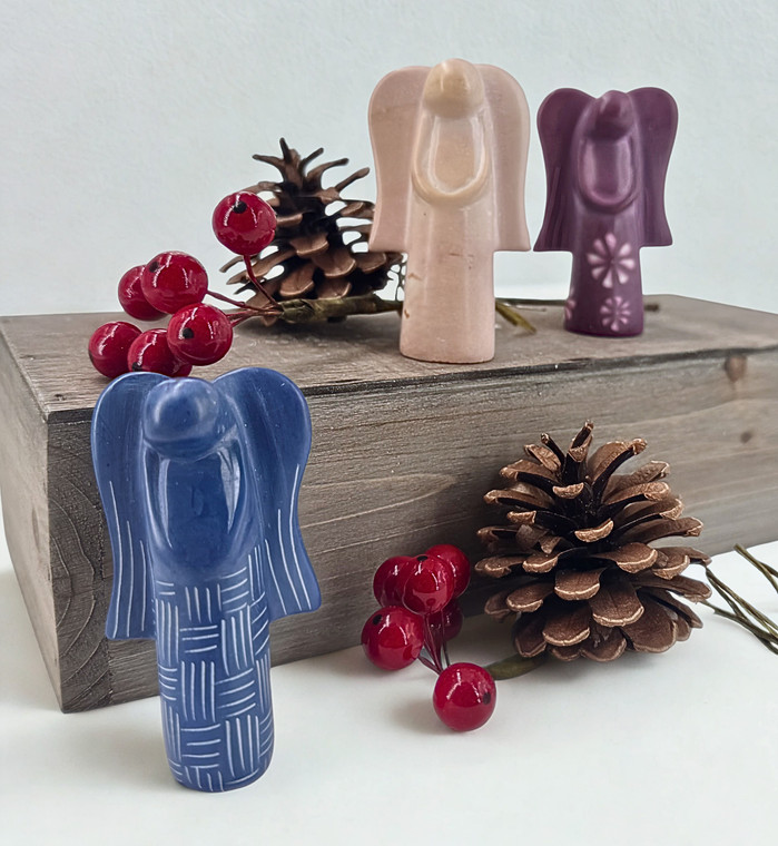 Carved Soap Stone - Calming Angels