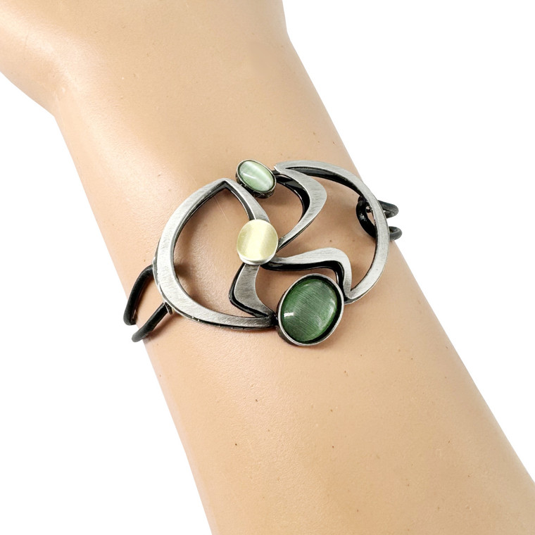 Christophe Poly Light-Green Leather Bracelet