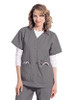 Easy on and off! Perfect scrub top for layering.